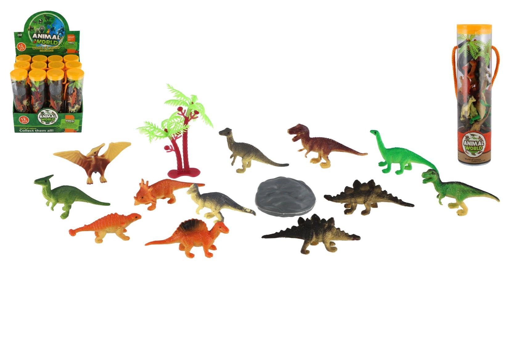 Plastoví dinosauři v tubě 12 ks, 5–8 cm