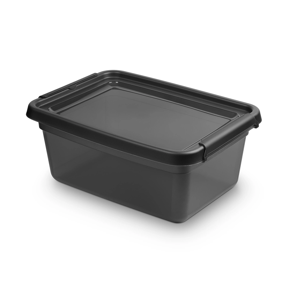 Levně Basestore úložný box s víkem a klipsy coal 12,5 l (28 × 38 × 16 cm)