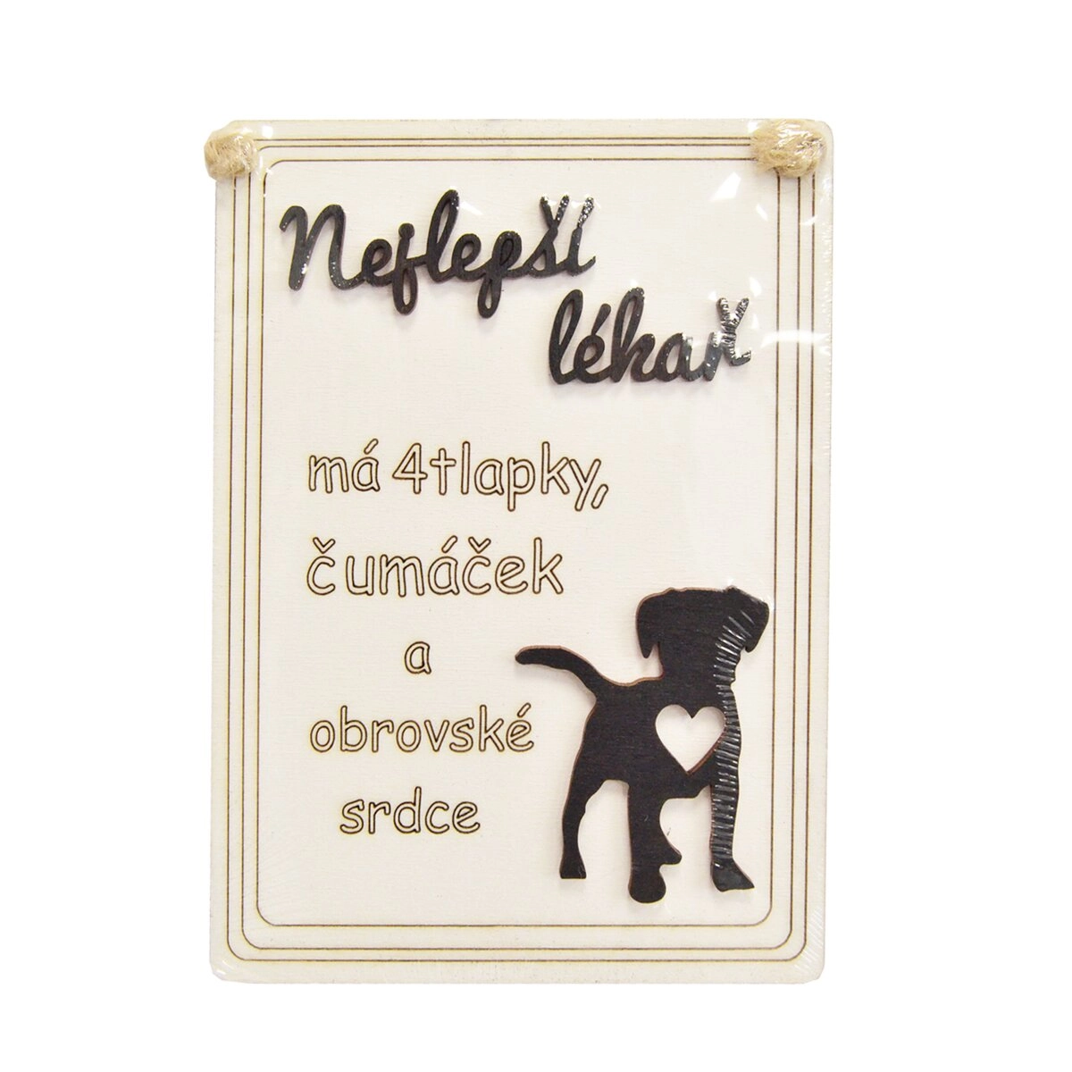 Dřevěná dekorační cedule „Nej lékař pes…“