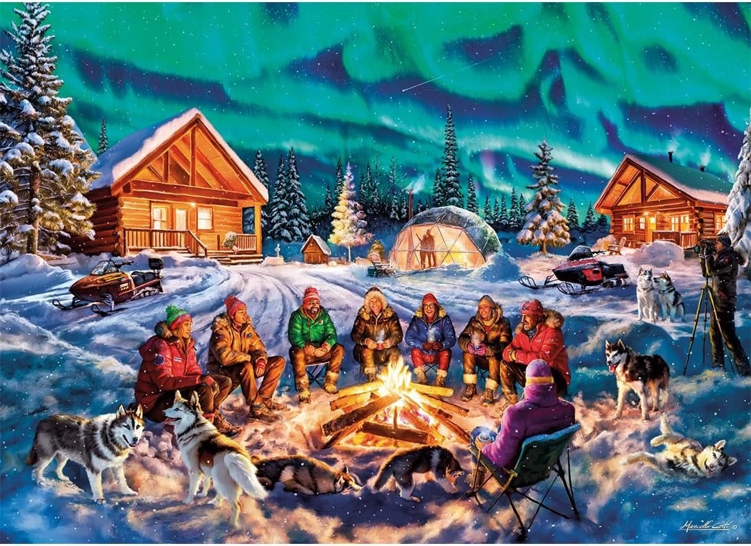 Puzzle Noc s polární září 1000 dílků GIBSONS