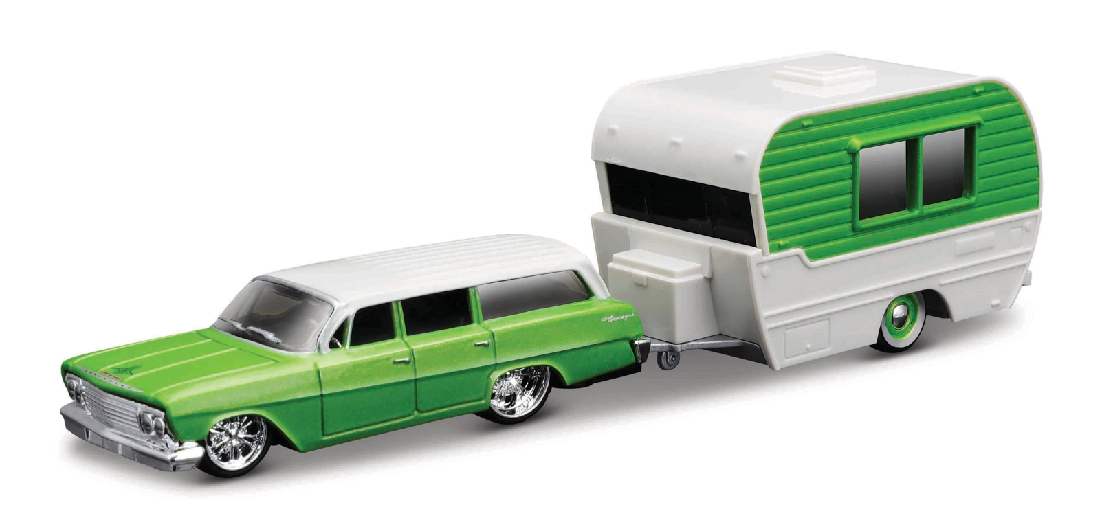 Levně Maisto Design Tow & Go 1962 Chevrolet Biscayne Wagon Classic Craft 1:64