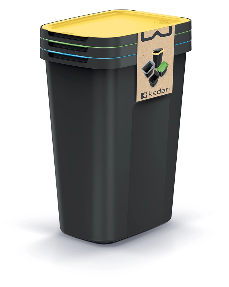 Prosperplast Sada odpadkových košů COMPACTO FLAS 3x 35 L černá