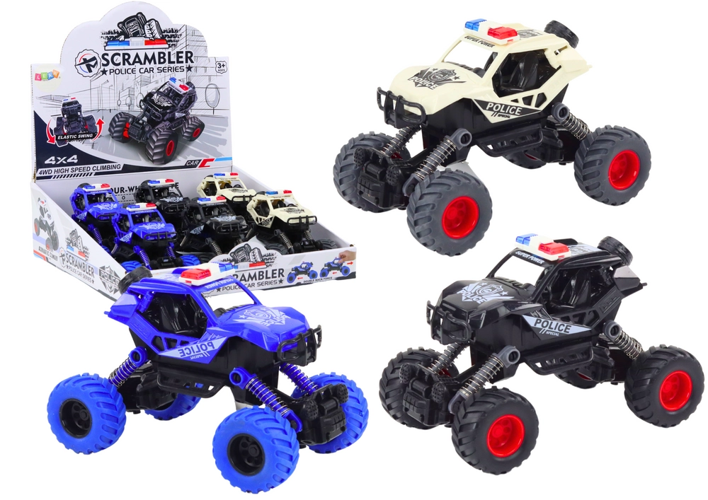Lean Toys Policejní auto třecí pohon 3 terénní barvy