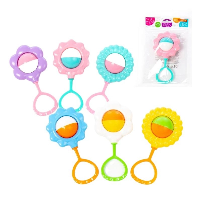 Barevná dětská chrastítka – 6 druhů