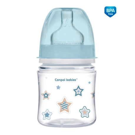 Canpol babies kojenecká láhev EasyStart Newborn Baby 120 ml, široké hrdlo, antikoliková