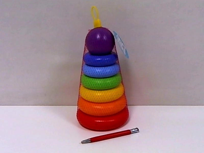 Skládací pyramida kroužky a koule (8 dílů)