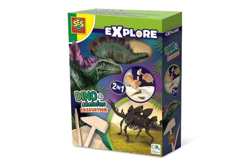 SES Creative Explore vykopávací sada 2 v 1 – stegosaurus