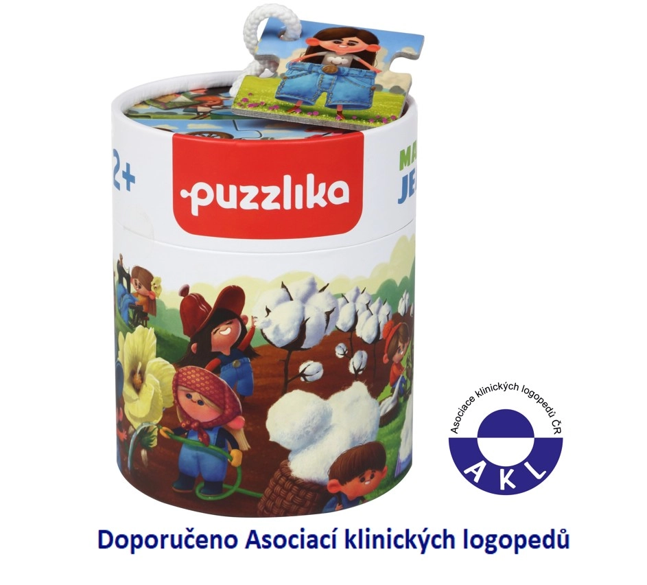 Puzzlika 14231 Výroba džínů naučné dějové 15 dílků