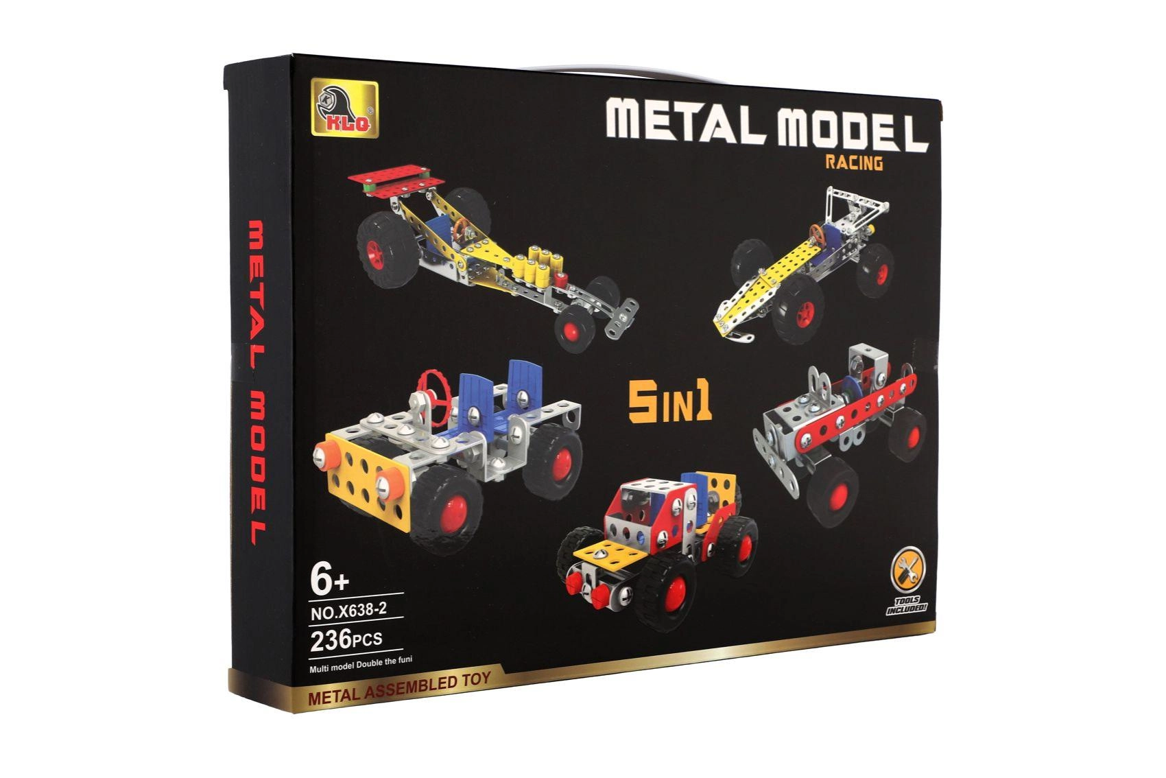 Kovová stavebnice 5v1 – auta, 236 dílků