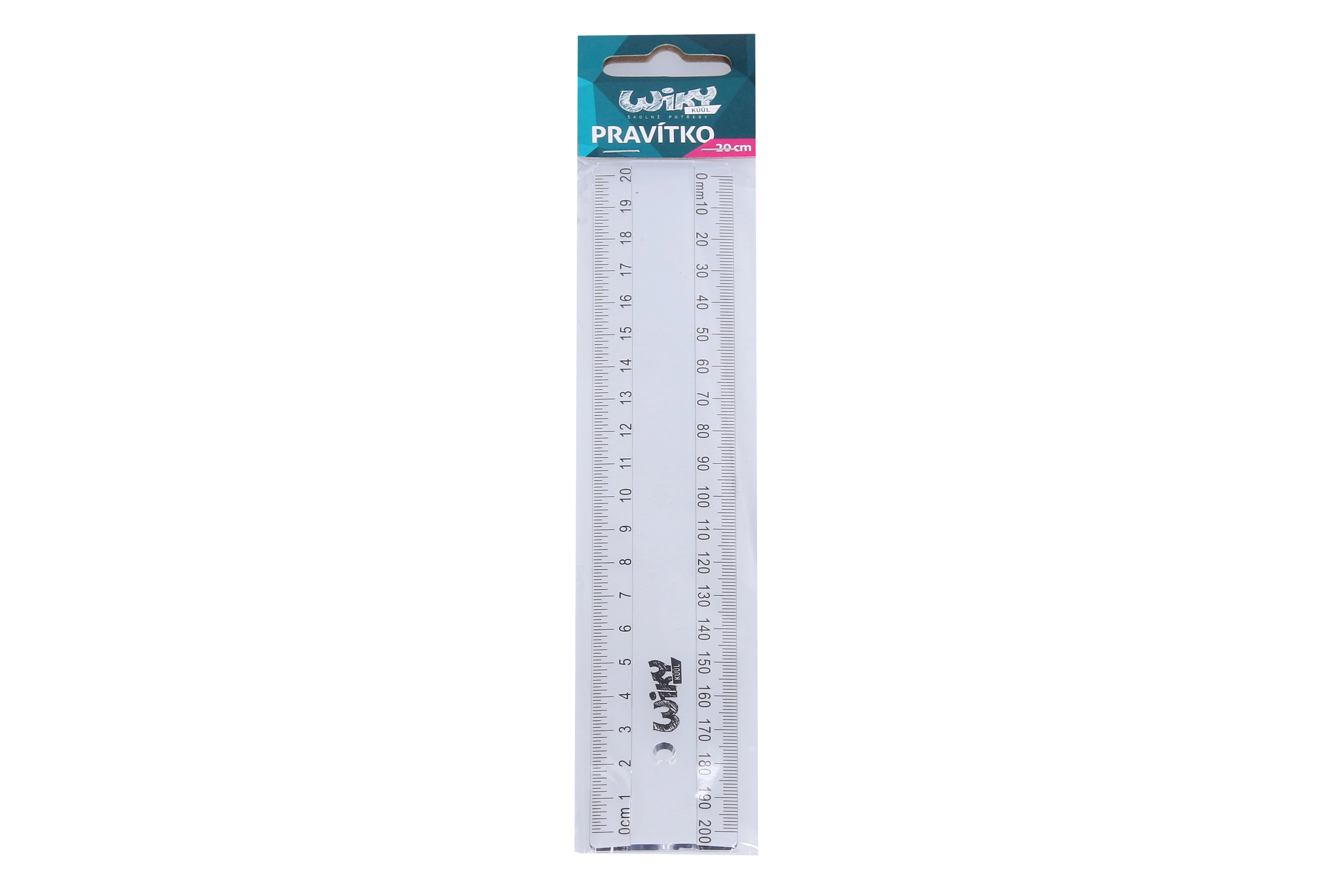 Levně Pravítko 20 cm transparent