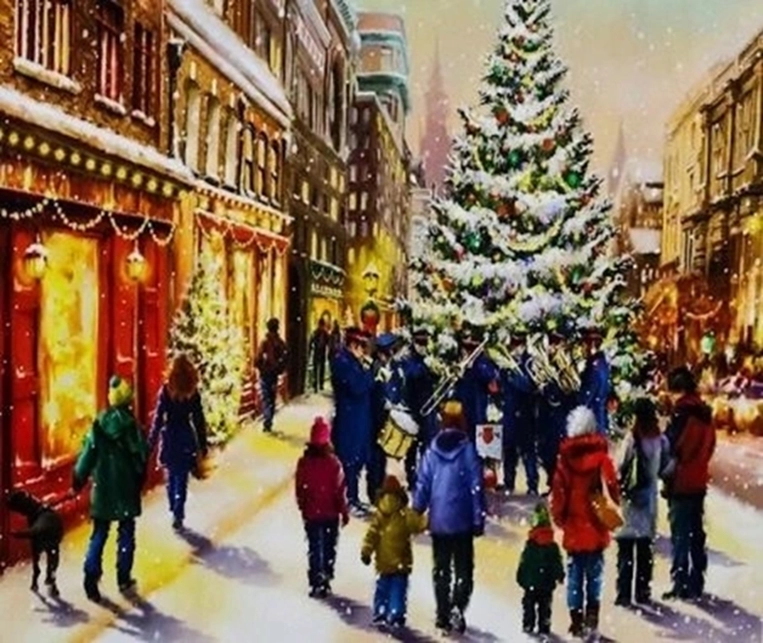 Norimpex Malování podle čísel u vánočního stromečku 40 × 50 cm