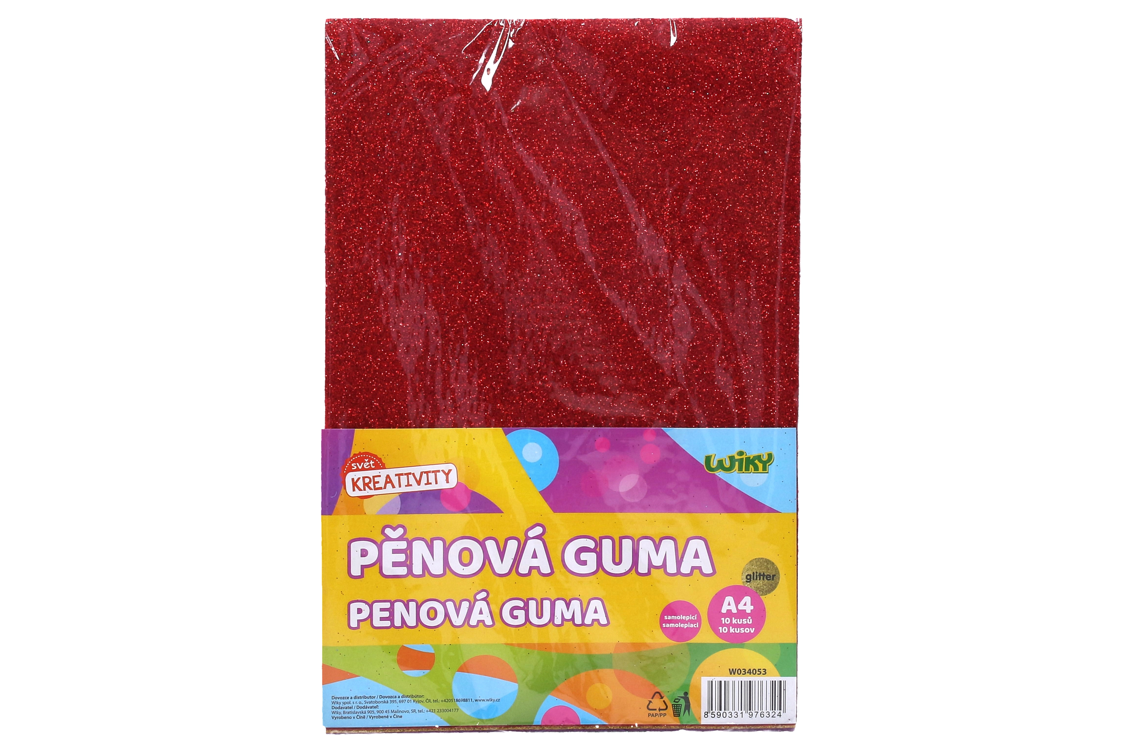 Levně Pěnová guma A4 20x30 cm glitter, samolepicí 10 ks