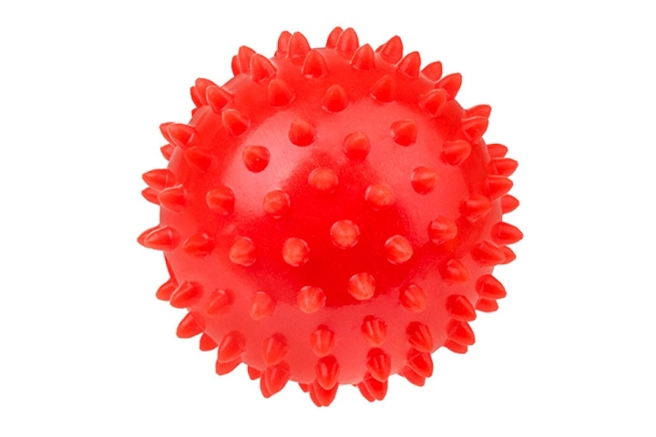 Fizjo rehabilitační masážní míček s bodlinkami 7,6 cm červený