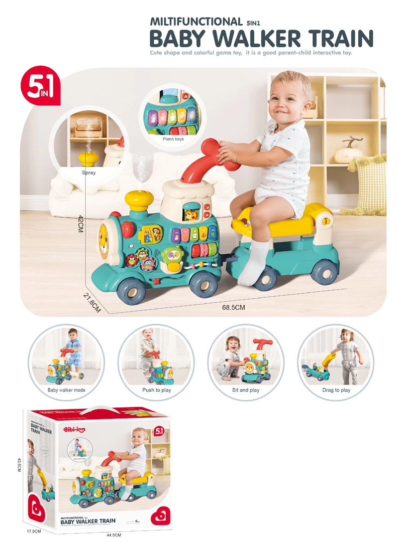 Chodítko lokomotiva pro děti 5v1 – modré