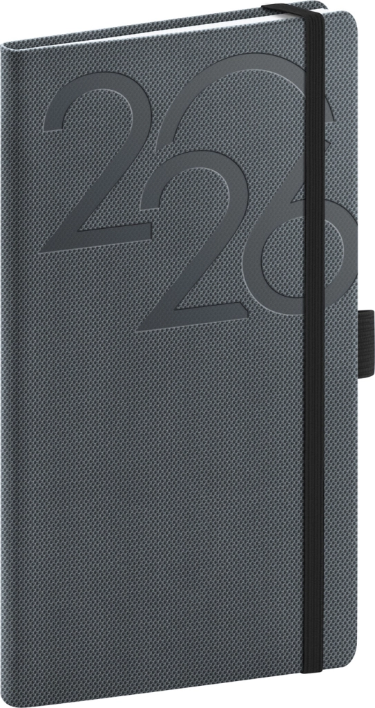 NOTIQUE Kapesní diář Ajax 2026, černý, 9 x 15,5 cm Presco Group