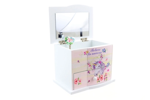 Šperkovnice dřevěná hrací  jednorožec