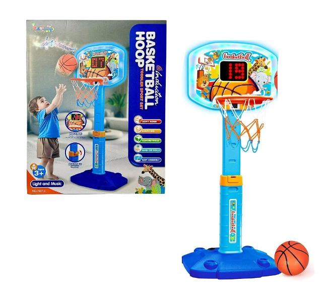 Dětský basketbalový koš s tabulí, světly a zvuky