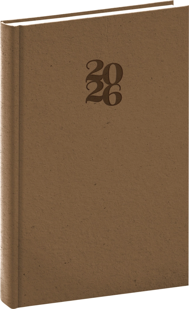 NOTIQUE denní diář Essenza 2026, oříšková barva, 15 x 21 cm
