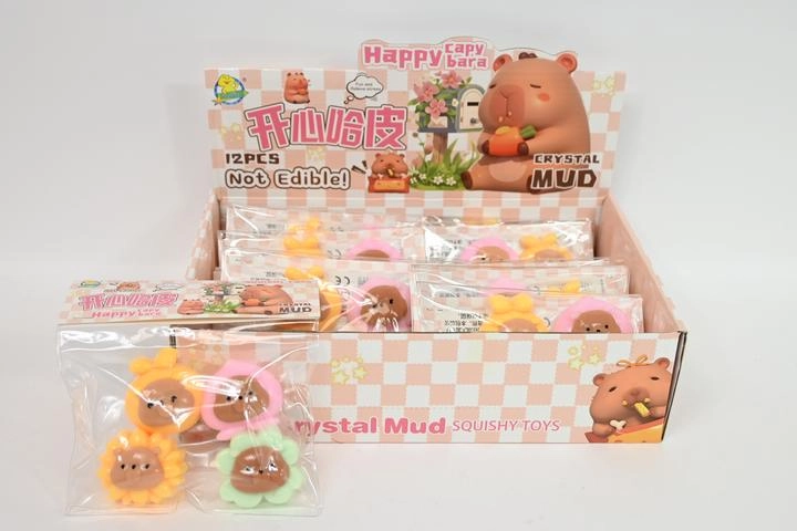 Mini antistresové mačkací figurky zvířátka v květinách 4 ks