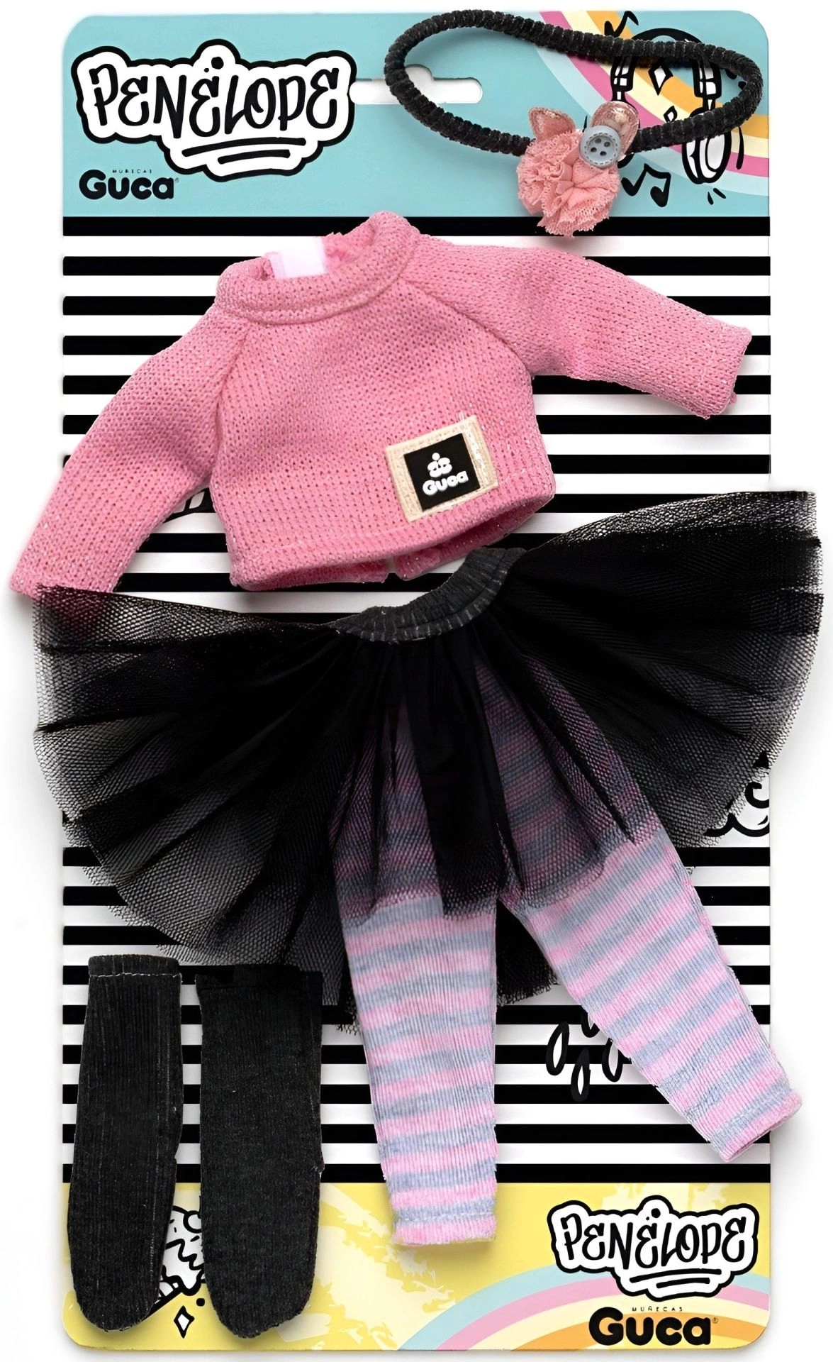 Guca obleček pro panenku Penelope 34 cm – 5dílná sada
