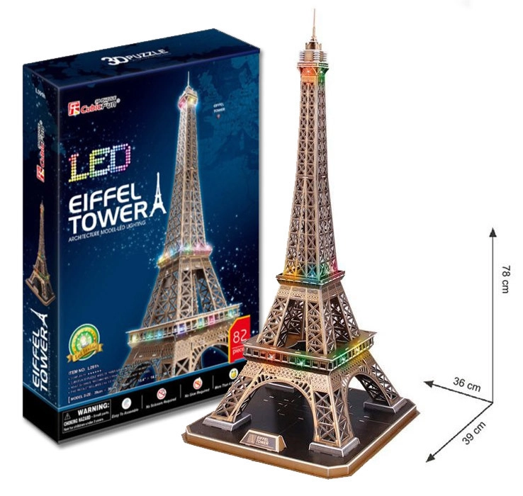 Levně CubicFun 3D puzzle svítící Eiffelova věž 82 ks