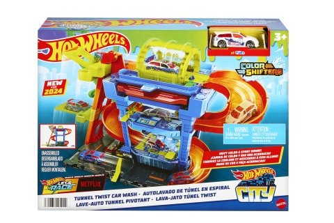 Mattel Hot Wheels CITY COLOR SHIFTERS AUTOMYČKA S OTOČNÝM TUNELEM