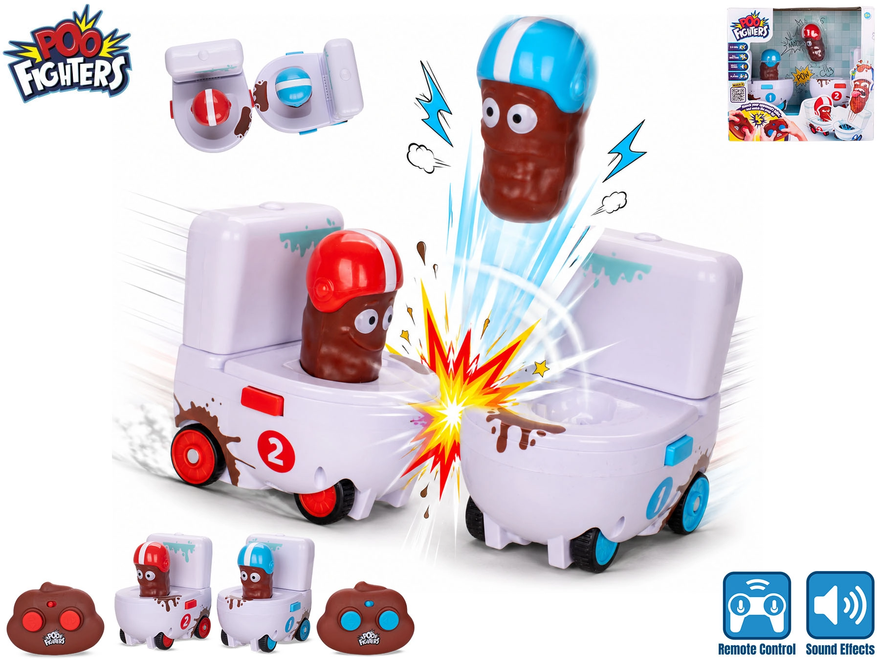 RC souboj záchodů Poo Fighters se zvukem