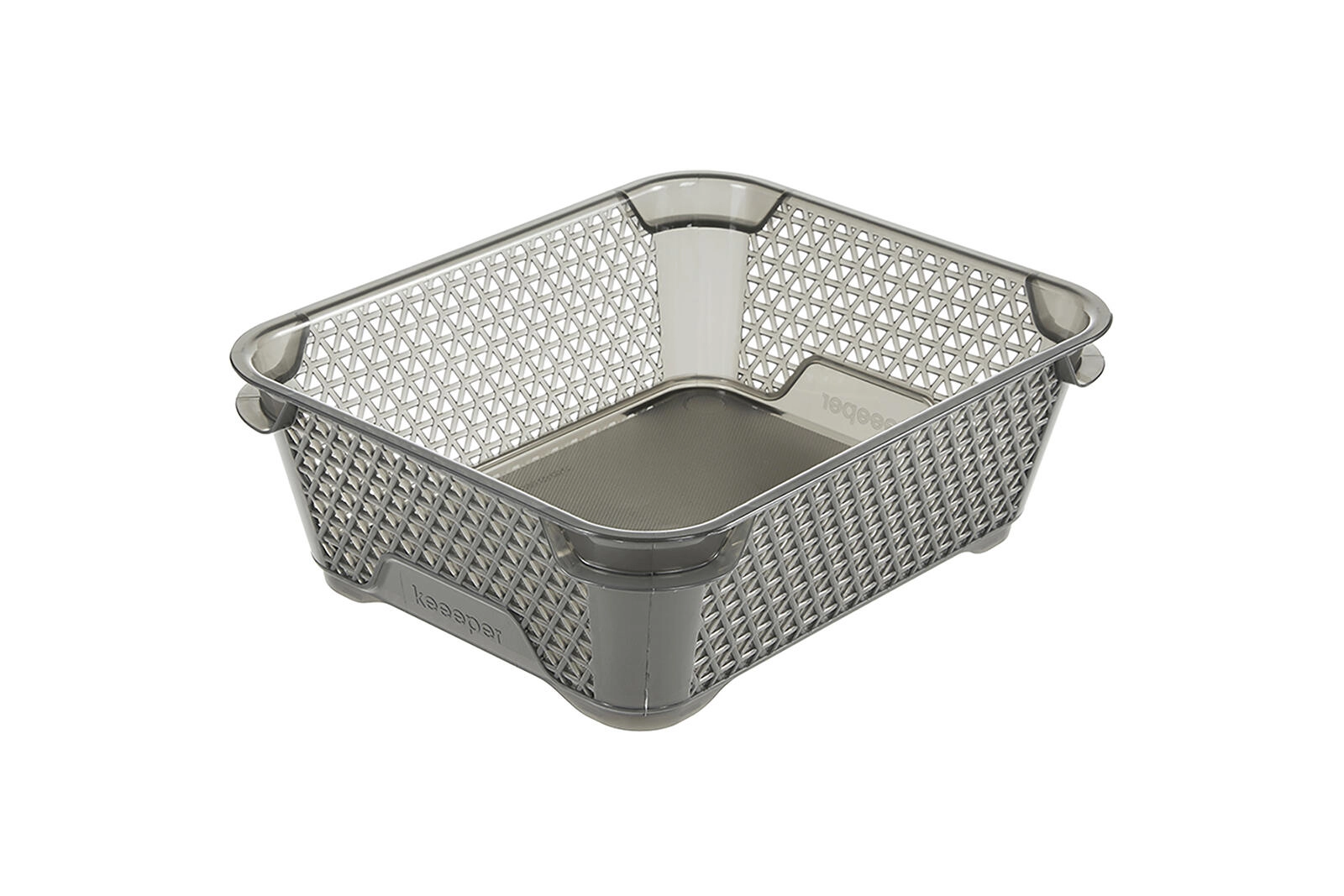 košík A6 MINI křišť.šedý, 20x16x7cm, plast