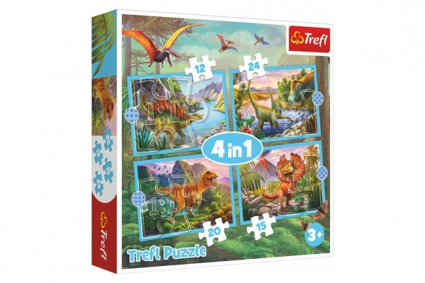 TREFL Jedineční dinosauři 4v1 12,15,20,24 dílků
