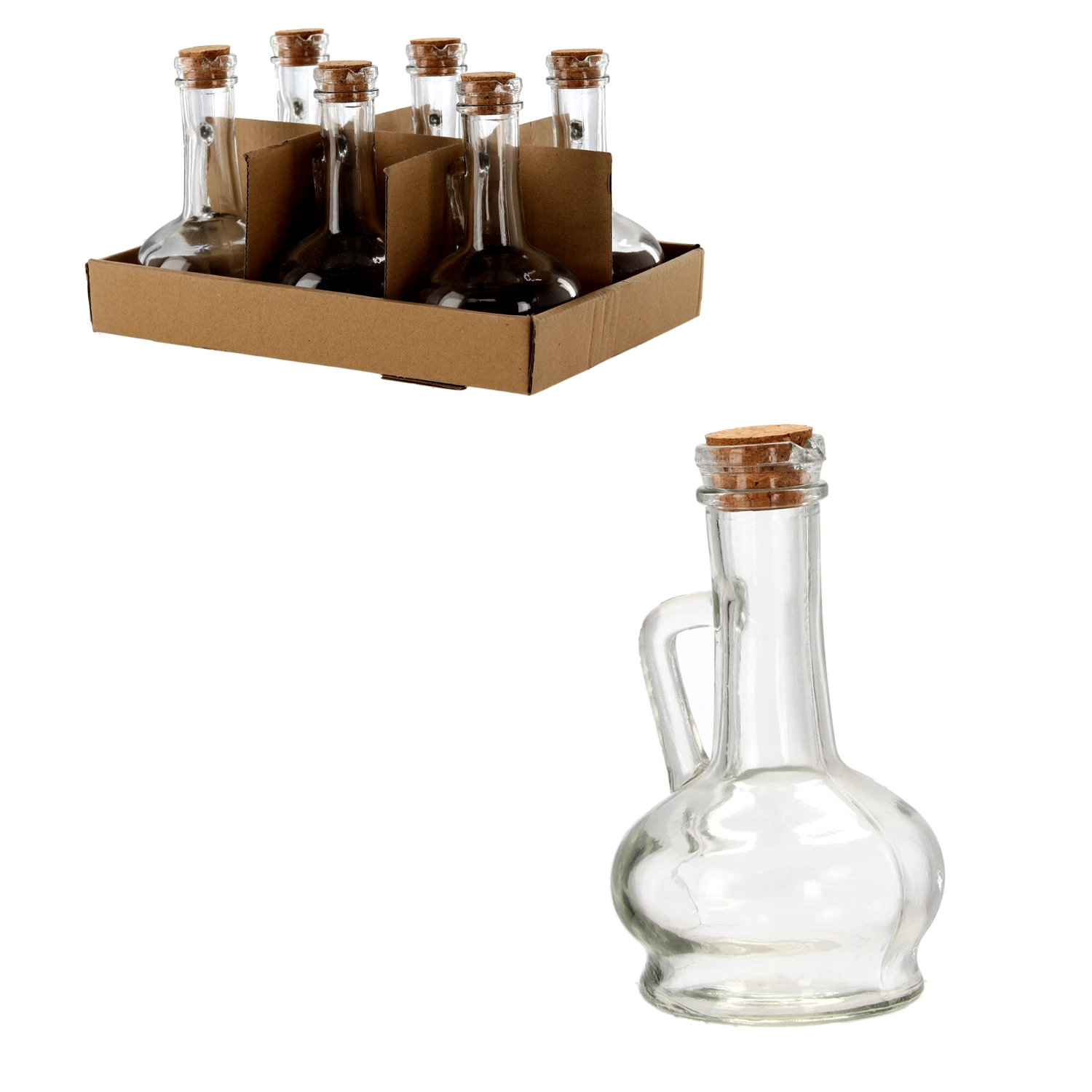 Skleněná láhev s korkem a uchem 150 ml