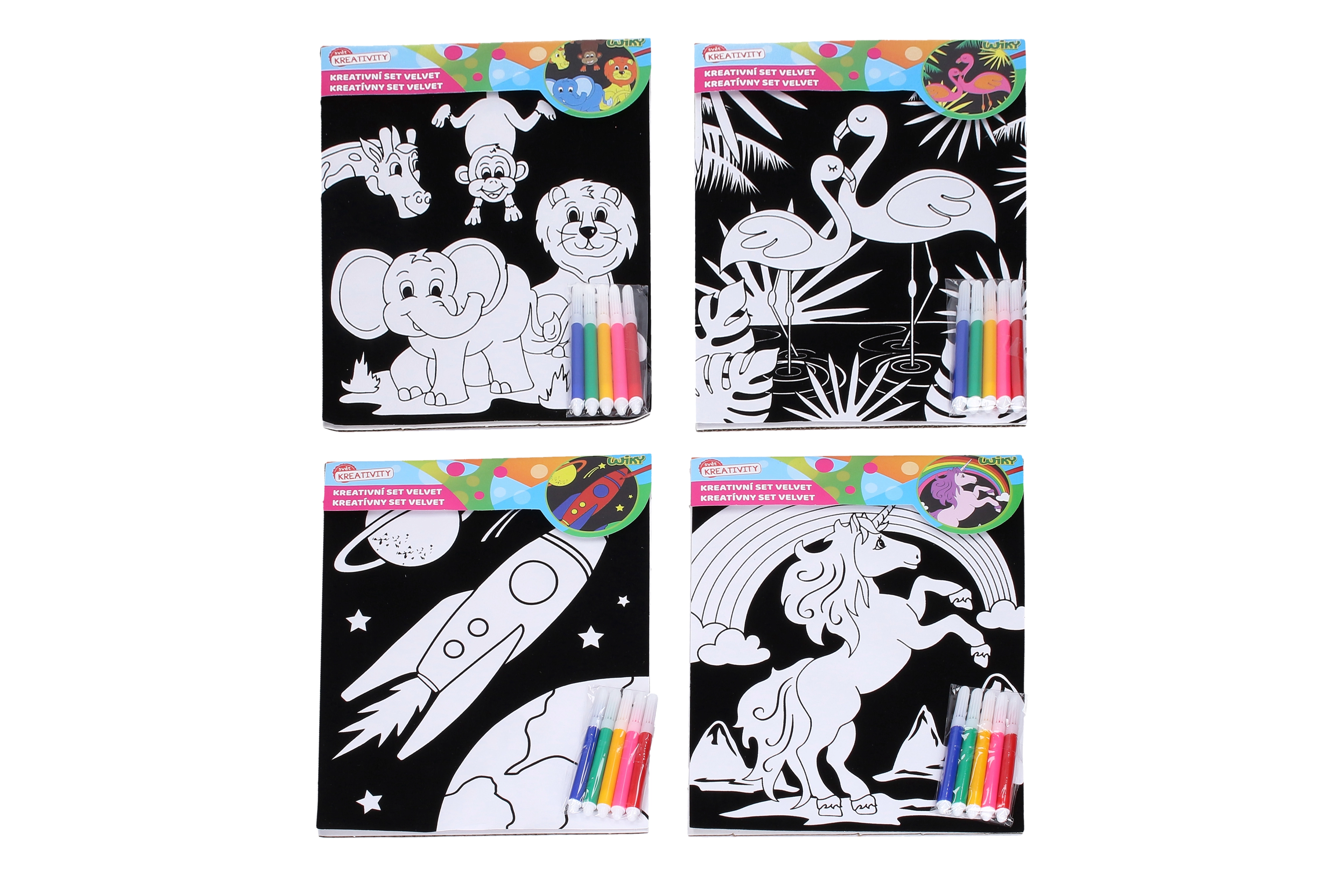 Kreativní sametový set 21,5 × 30 cm s 5 fixy