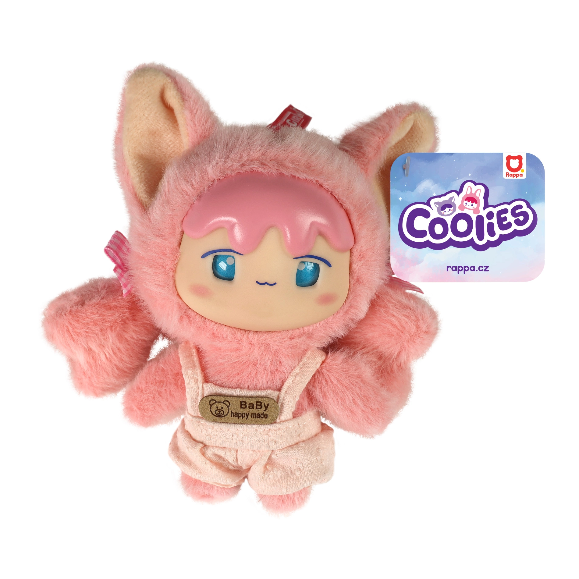 Plyšová panenka Coolies růžová 15 cm