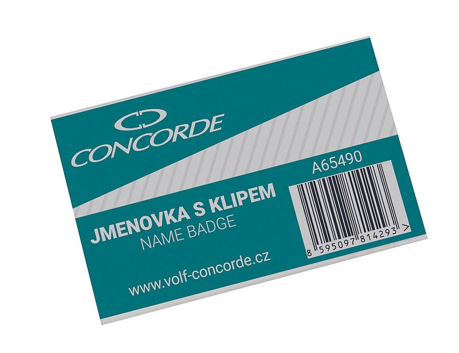 Levně Concorde Jmenovka s klipem Concorde - 6 x 9 cm / na šířku / s klipem i špendlíkem 265956