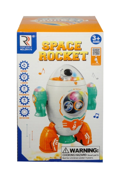 Interaktivní raketa se světlem, zvukem a hudbou
