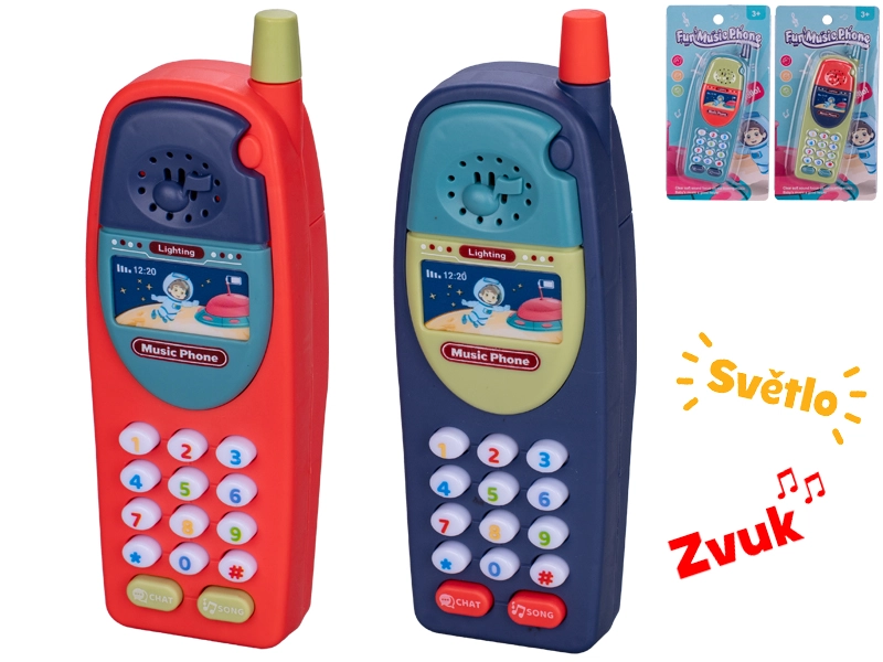 Dětský telefon na baterie se světlem a zvukem 15 cm