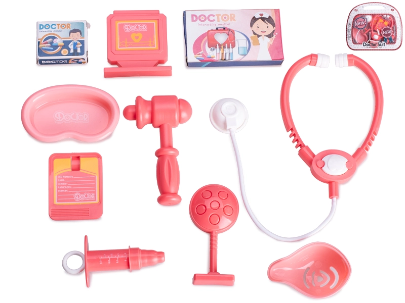 Růžová lékařská sada pro děti, 10 ks