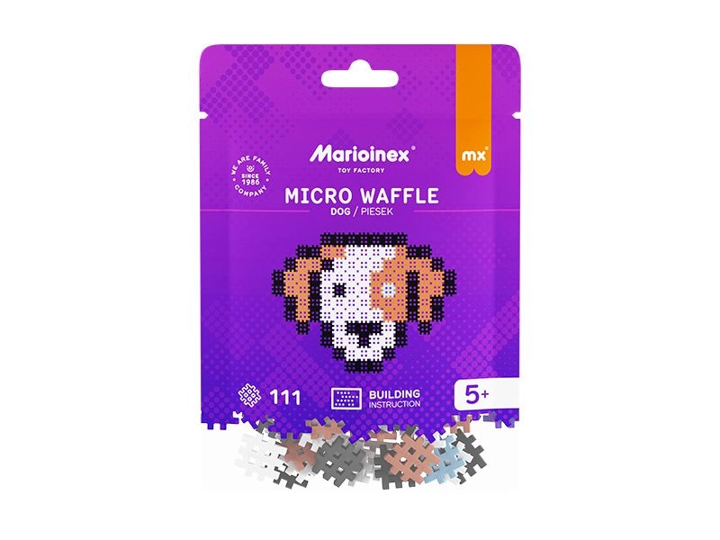Marioinex Micro Waffle kostičky – pes (111 ks)