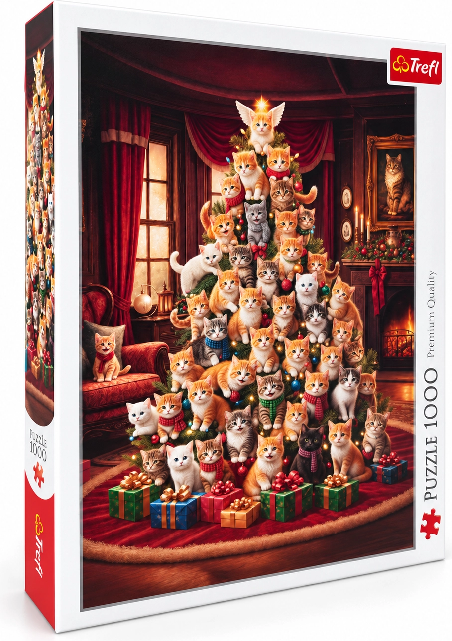 Trefl puzzle kočičí vánoční stromeček 1000 dílků