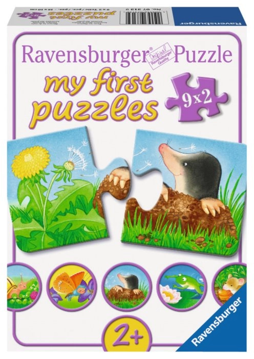 Levně Ravensburger moje první puzzle – zvířátka na zahradě 9×2 dílky