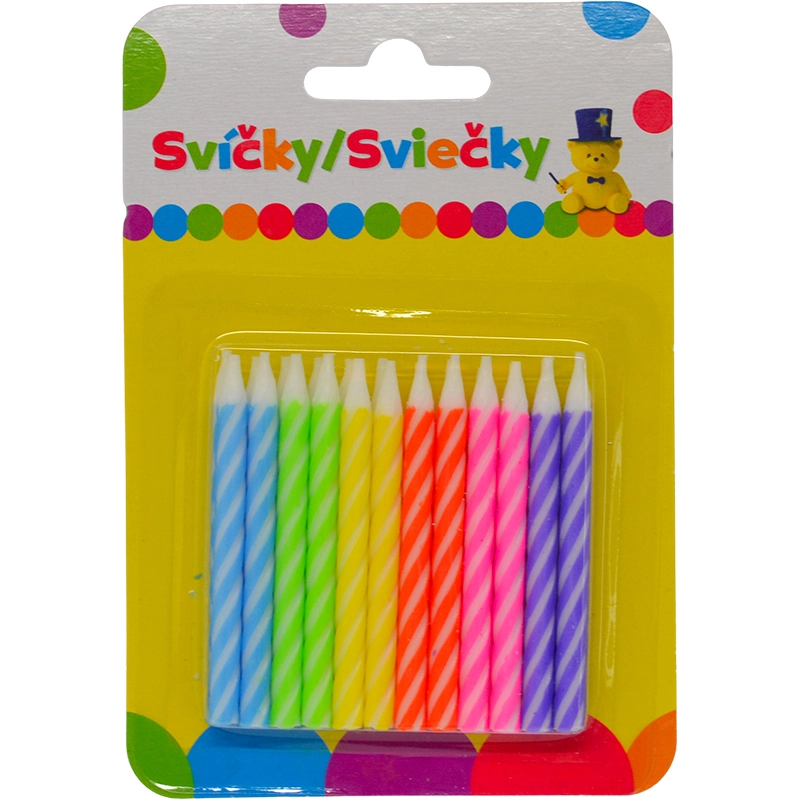 Narozeninové barevné svíčky 24 ks