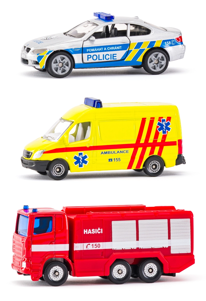 Siku Set mix policie hasiči ambulance česká verze