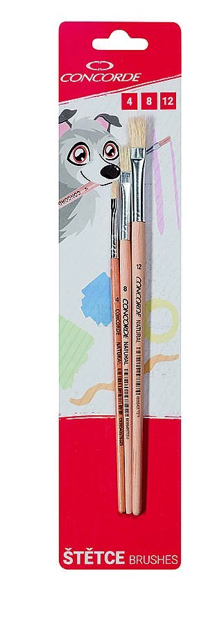 Levně Sada štětců Concorde Natural - ploché 3ks, blistr