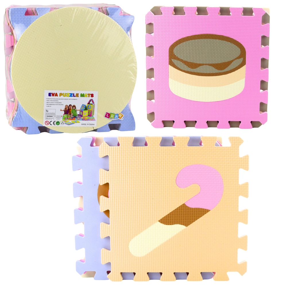Měkká pěnová podložka puzzle z EVA, pastelová, zvířátka, 16 dílů