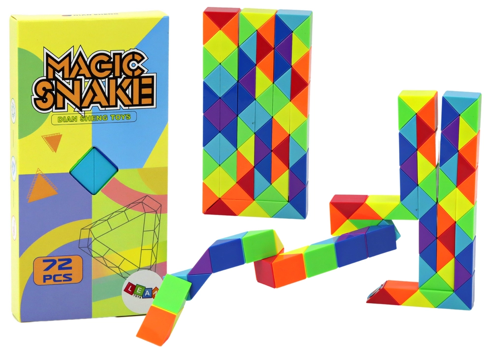 Bloky Puzzle hra Vzdělávací had Barevné 72 ele.