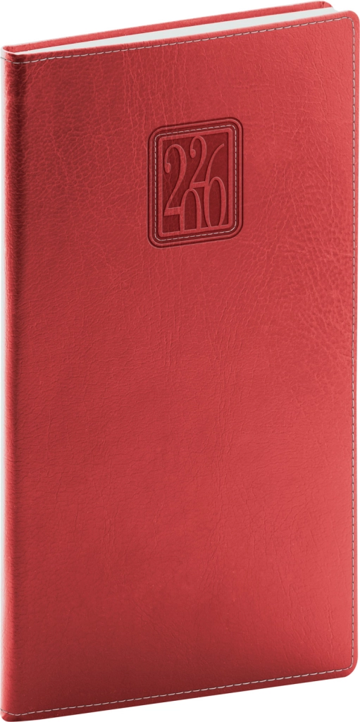 NOTIQUE Kapesní diář Panama 2026, červený, 9 x 15,5 cm Presco Group