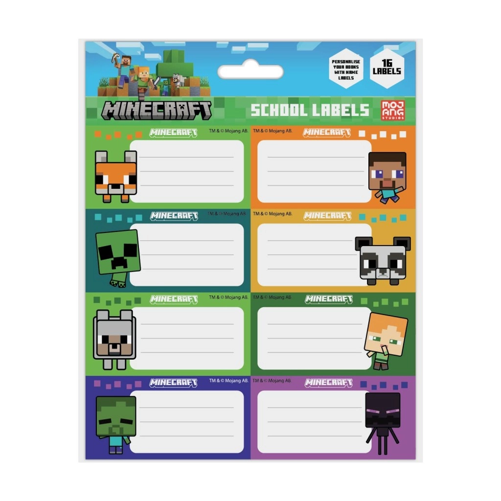 Minecraft jmenovky na sešity chibi