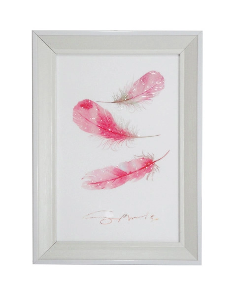 Obraz s barevnými pírky 20 × 30 cm