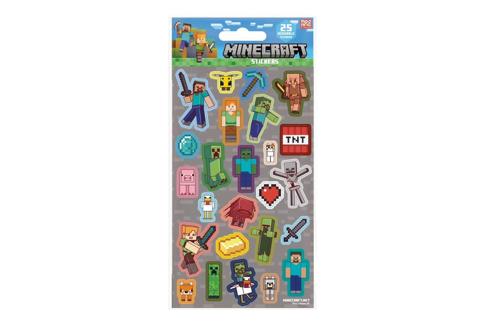 Minecraft šedé samolepky