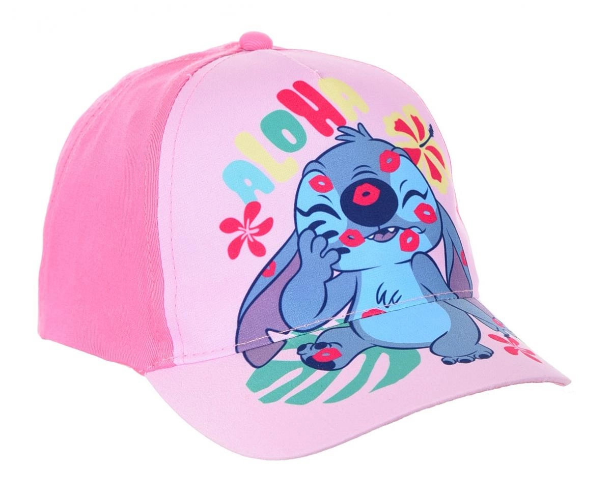 Růžová bavlněná kšiltovka Lilo a Stitch – Velikost: 52