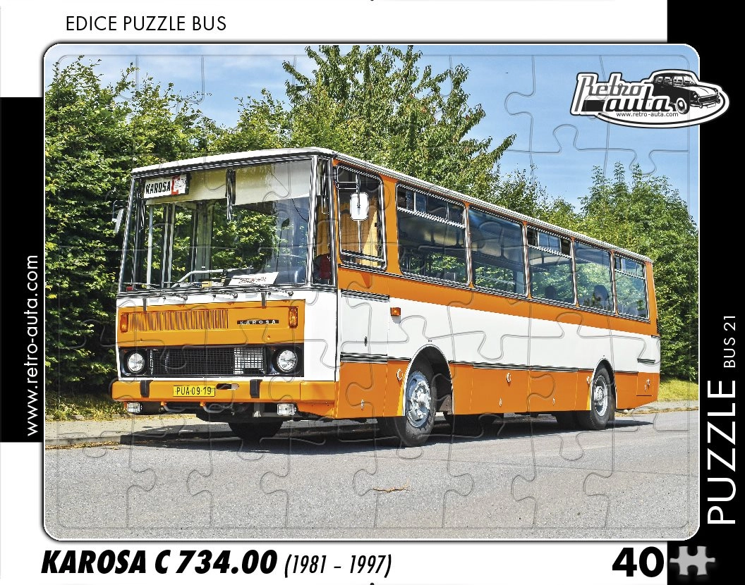 RETRO-AUTA BUS č 21 Karosa C 734 00 1981 1997 40 dílků